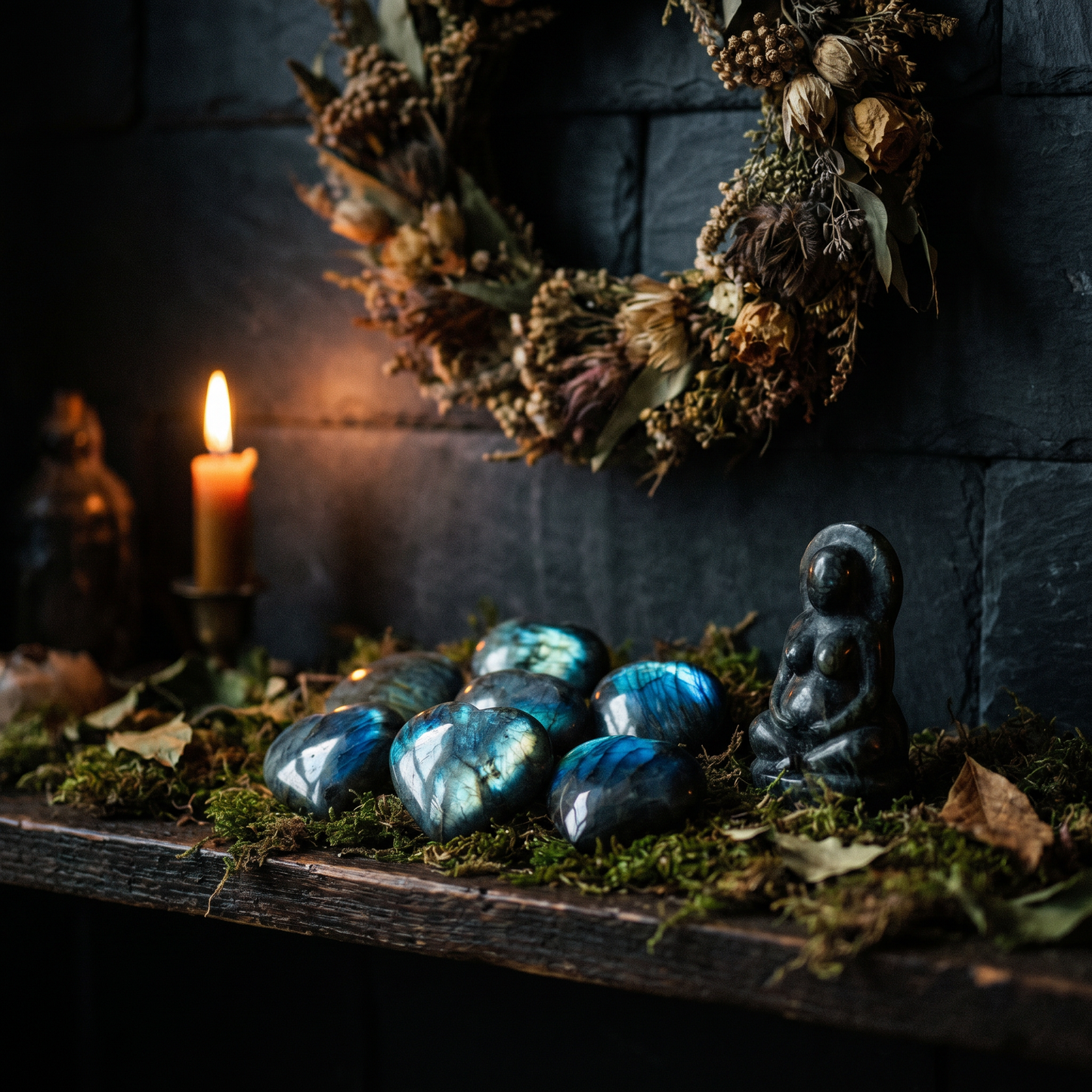 Labradorite Crystal Hearts (6-pack)