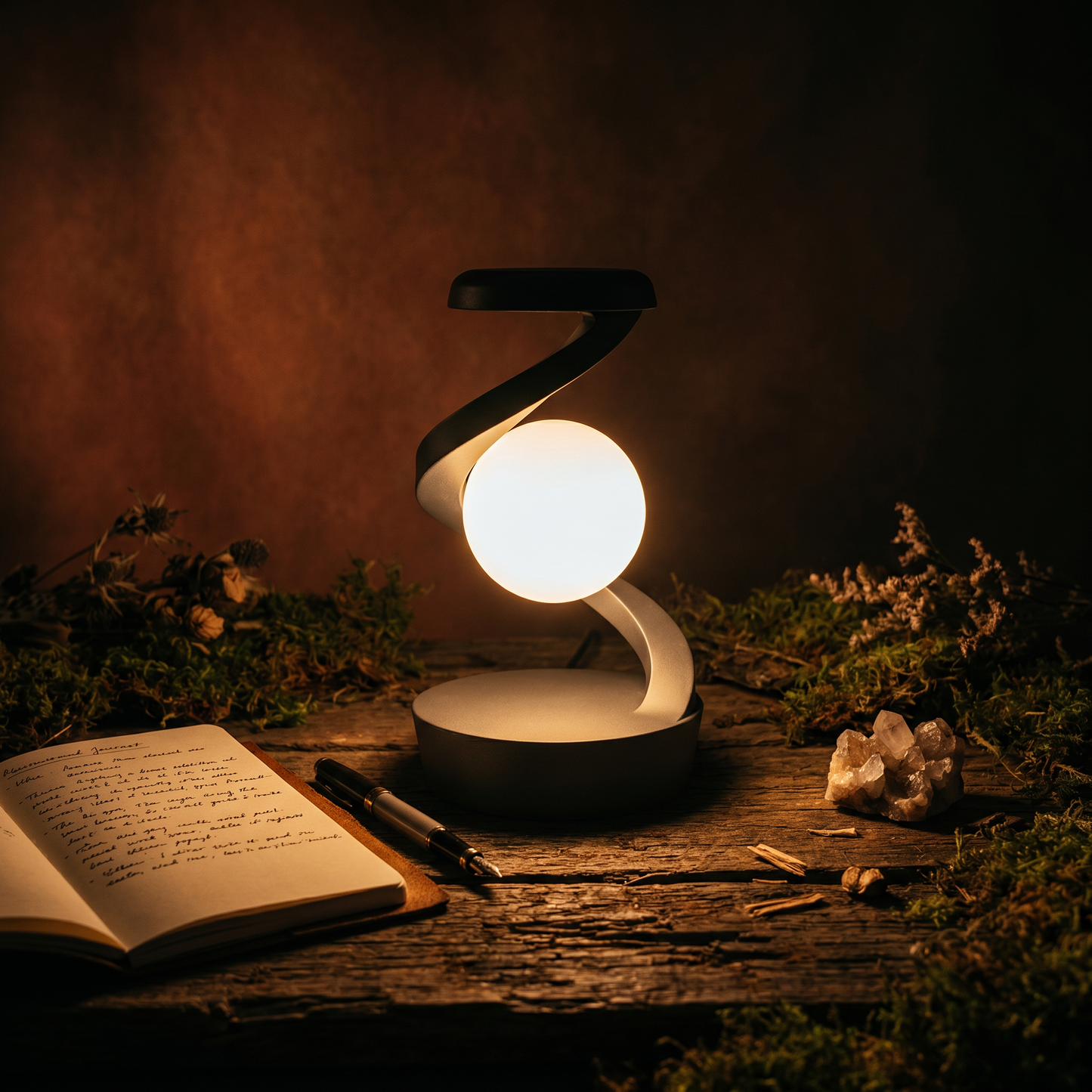 Rotating Moon Lamp with Wireless Charging