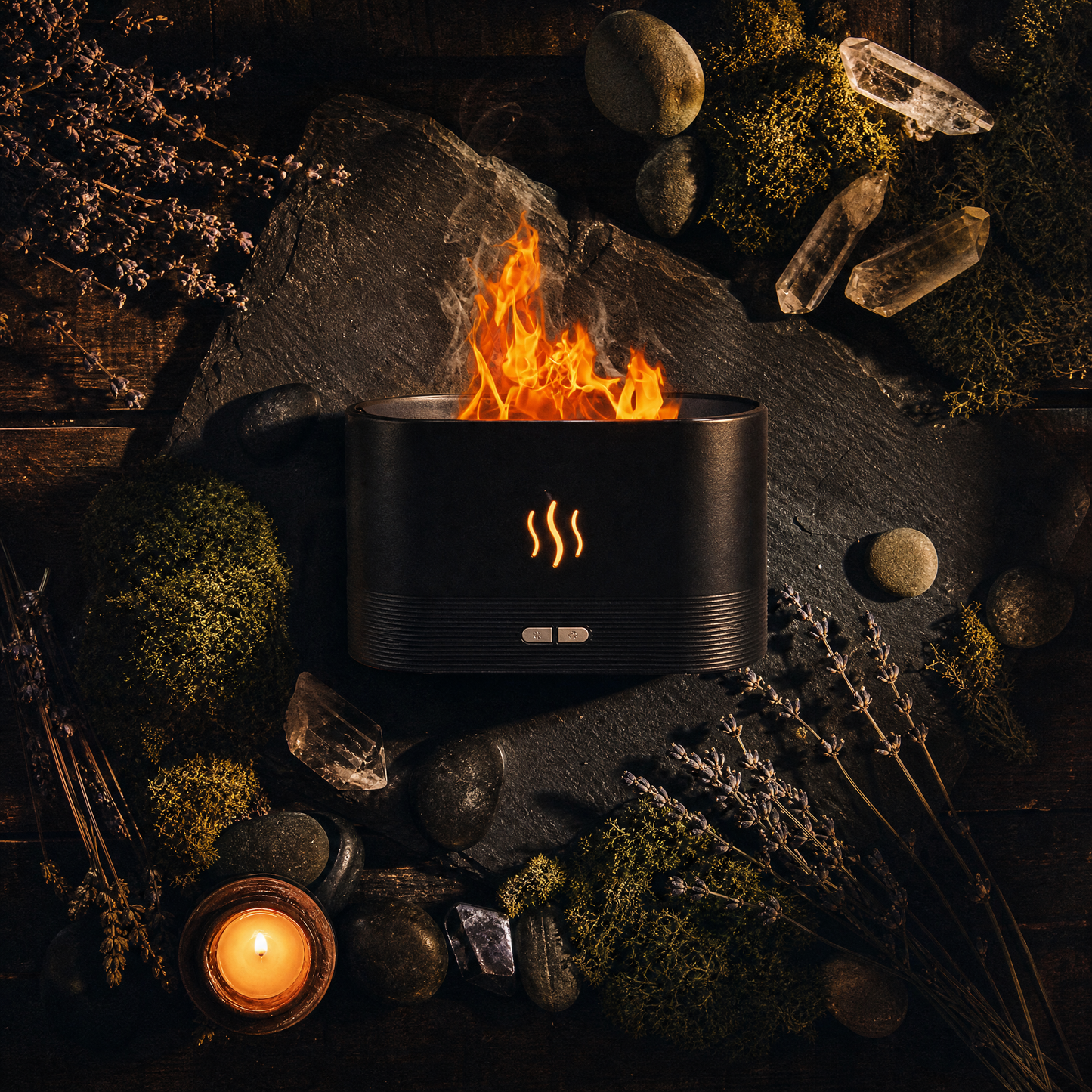 Flame Aroma Diffuser with RGB Lighting