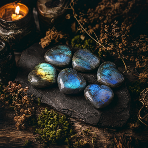Labradorite Crystal Hearts (6-pack)