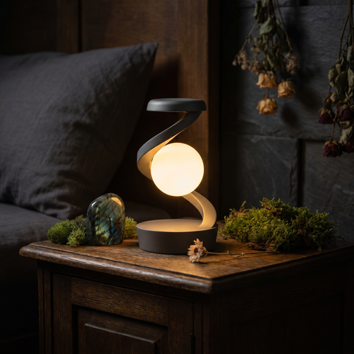 Rotating Moon Lamp with Wireless Charging