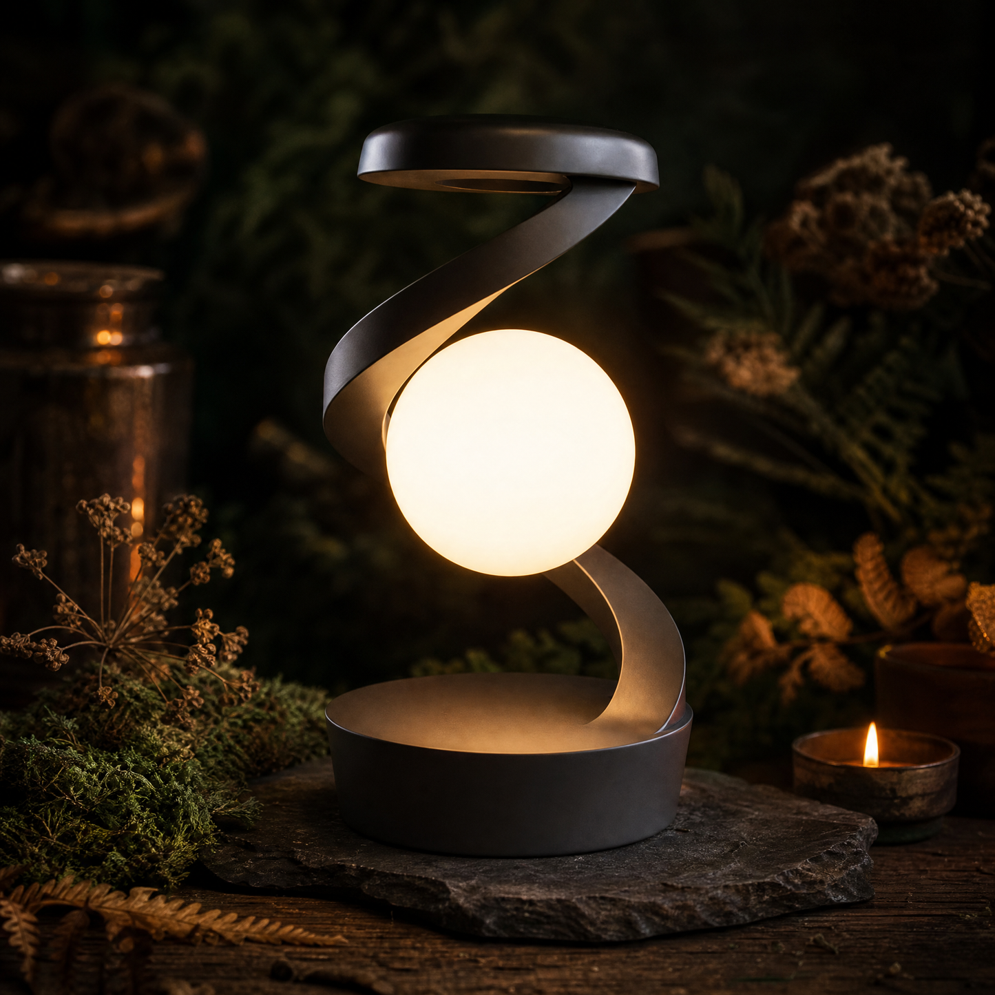 Rotating Moon Lamp with Wireless Charging