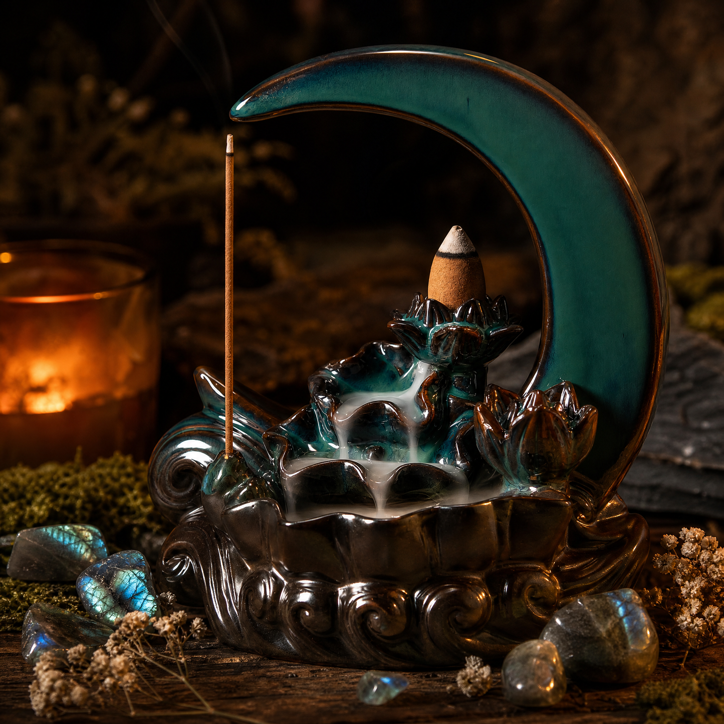 Moon Incense Burner Waterfall (Backflow)